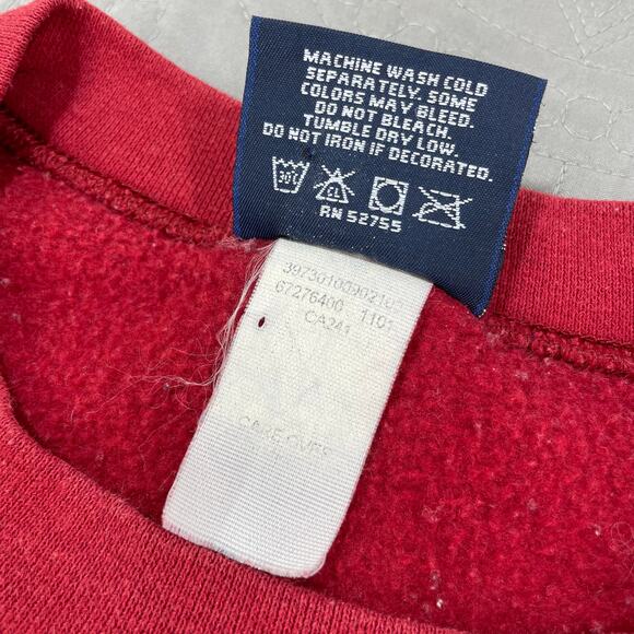 Vintage JanSport Sweatshirt Indiana‎ Small Red Crewneck Pullover Spell Hoosiers - Picture 4 of 9